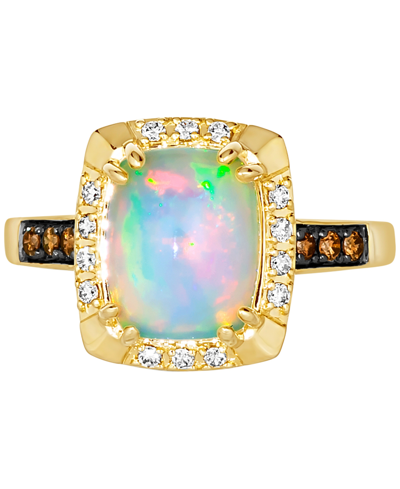 Le Vian Neopolitan Opal (1-5/8 Ct. T.w.) & Diamond (1/5 Ct. T.w.) Halo Ring In 14k Gold In No Color