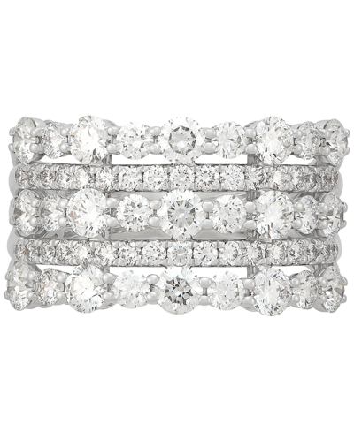 Macy's Diamond Multi-row Band (2-1/2 Ct. T.w.) In 14k White Gold In White Gold