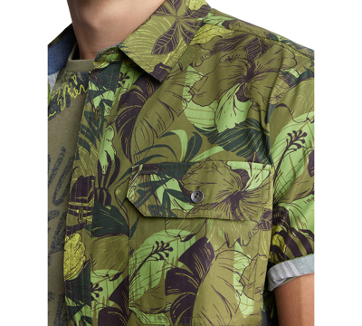 Shop Buffalo David Bitton Men's Sayool Short Sleeve Button-front Floral Print Shirt In Sphagnum
