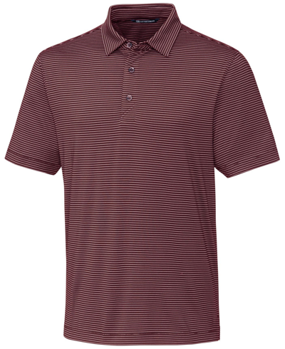 Shop Cutter & Buck Forge Pencil Stripe Stretch Men's Big And Tall Polo Shirt In Bordeaux