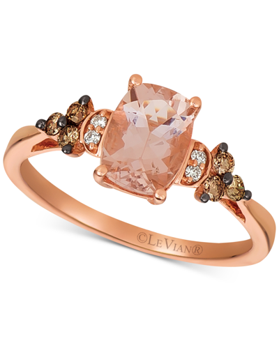 Shop Le Vian Morganite (1-1/20 Ct. T.w.) & Diamond (1/5 Ct. T.w.) Ring In 14k Rose Gold (also In Blue Zircon Or S
