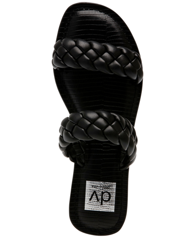 Shop Dv Dolce Vita Women's Jocee Double Band Braided Slide Flat Sandals In Rose Gold