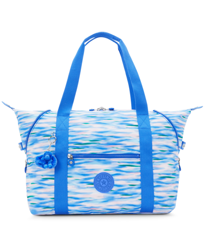 Shop Kipling Art Nylon Tote Bag In Diluted Blue