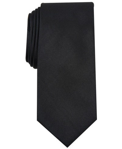 Shop Alfani Men's Solid Texture Slim Tie, Created For Macy's In Black