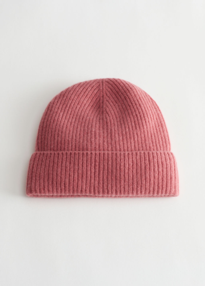 Shop Other Stories Ribbed Cashmere Knit Beanie In Pink