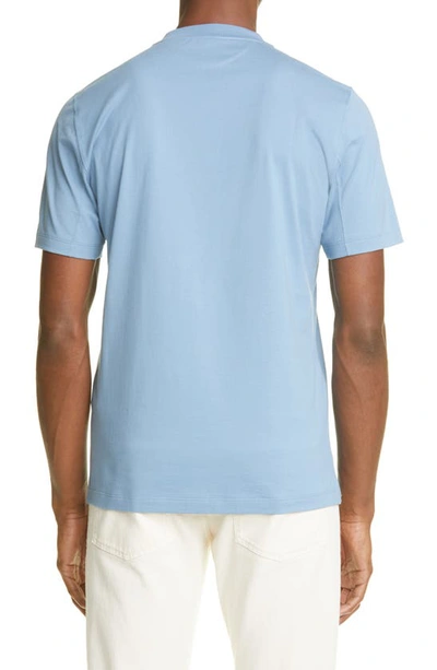 Brunello Cucinelli Round Neck Cotton T-shirt In Blue