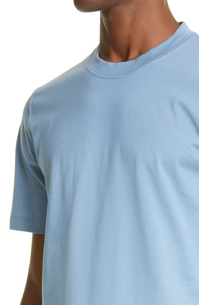 Brunello Cucinelli Round Neck Cotton T-shirt In Blue