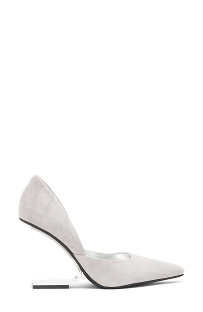 Jeffrey Campbell Juliette Pointed Toe Pump In Grey Suede Silver