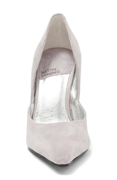 Shop Jeffrey Campbell Juliette Pointed Toe Pump In Grey Suede Silver