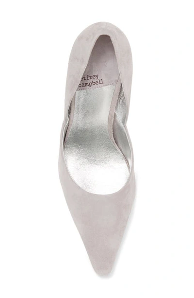 Jeffrey Campbell Juliette Pointed Toe Pump In Grey Suede Silver