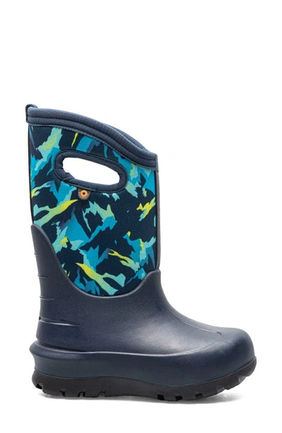 Bogs Kids' Neo Classic Print Winter Boot In Navy Multi