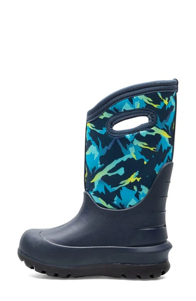 Bogs Kids' Neo Classic Print Winter Boot In Navy Multi