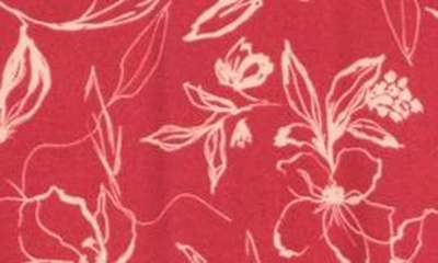 Shop Melrose And Market Floral Print Side Slit Sheath Dress In Red Clay Sketch Floral