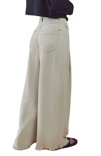 Shop Free People We The Free Old West Slouchy Wide Leg Jeans In Mushroom