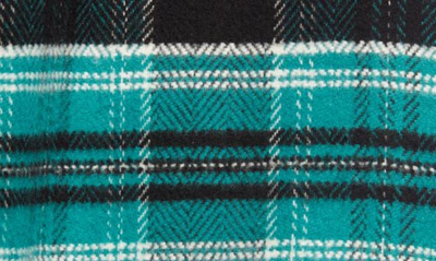 Bp. Lauren Herringbone Flannel Shirt Jacket In Green- Black Holiday Tartan