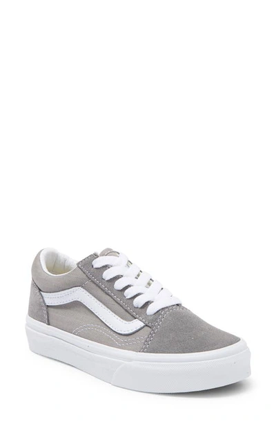 Shop Vans Kids' Old Skool Sneaker In Suede Grey Chambray