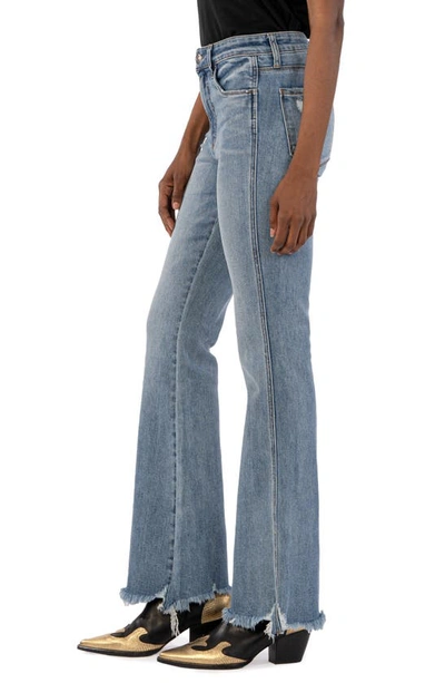 Shop Kut From The Kloth Ana Fab Ab High Waist Raw Hem Flare Jeans In Freely