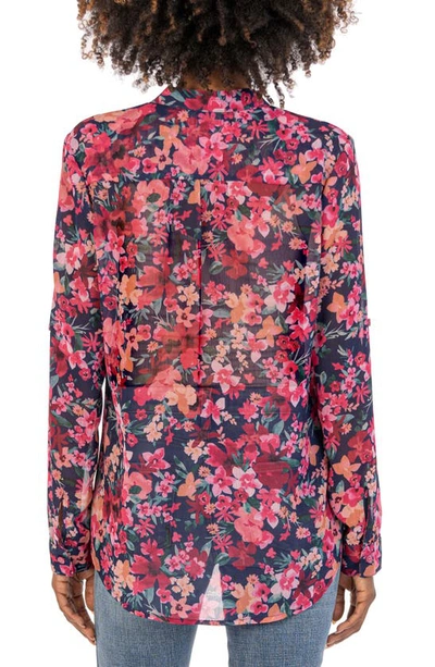 Kut From The Kloth Jasmine Top In Libourne-navy/ Pink