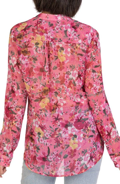 Shop Kut From The Kloth Jasmine Chiffon Button-up Shirt In Libourne-pink Dawn