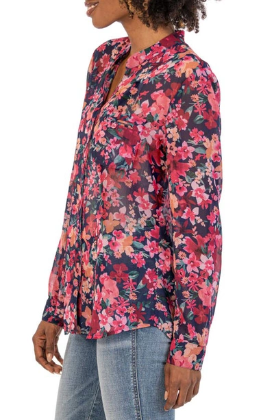 Kut From The Kloth Jasmine Top In Libourne-navy/ Pink
