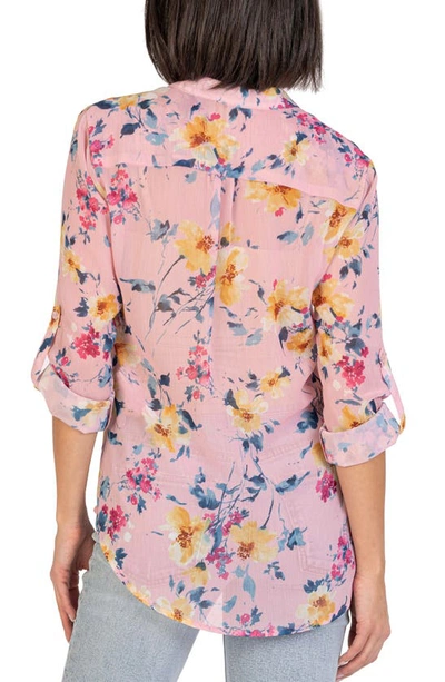 Shop Kut From The Kloth Jasmine Chiffon Button-up Shirt In Amboise-light Pink