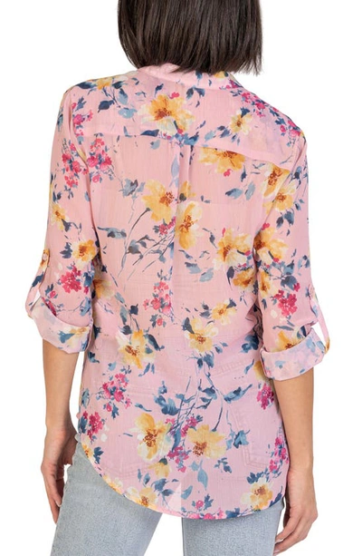 Kut From The Kloth Jasmine Chiffon Button-up Shirt In Amboise-light Pink