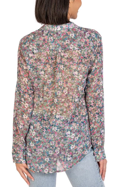 Kut From The Kloth Jasmine Chiffon Button-up Shirt In Potenza-cactus