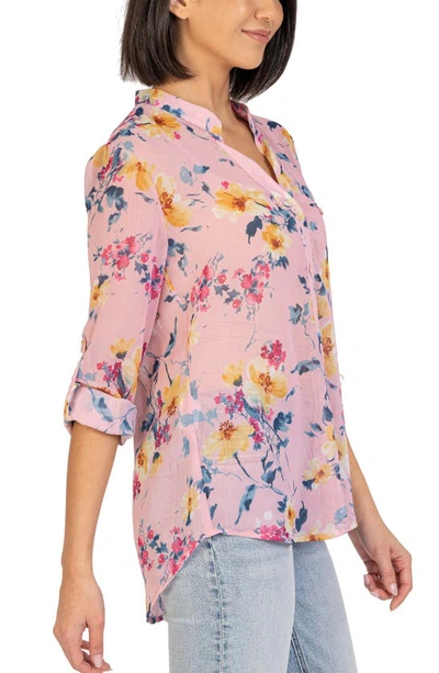Kut From The Kloth Jasmine Chiffon Button-up Shirt In Amboise-light Pink