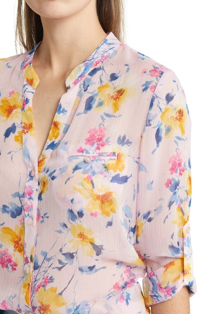 Kut From The Kloth Jasmine Chiffon Button-up Shirt In Amboise-light Pink