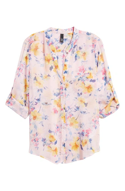 Kut From The Kloth Jasmine Chiffon Button-up Shirt In Amboise-light Pink