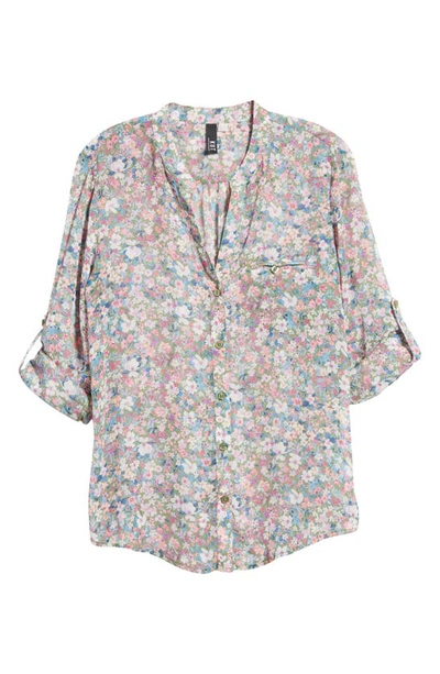 Kut From The Kloth Jasmine Chiffon Button-up Shirt In Potenza-cactus
