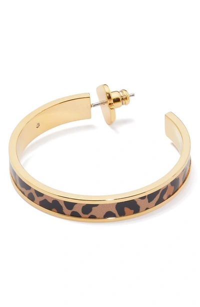 Shop Kate Spade Gingham Hoop Earrings In Leopard