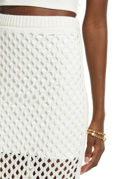Open Edit Open Stitch Cotton Blend Midi Skirt In Ivory