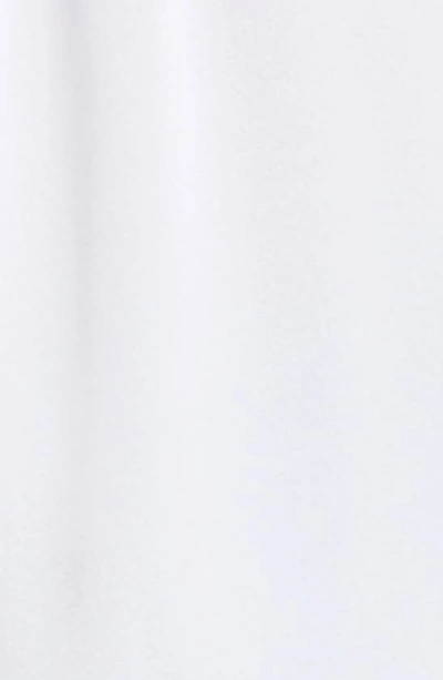 Cece Mixed Media Ruffle Long Sleeve Top In Ultra White