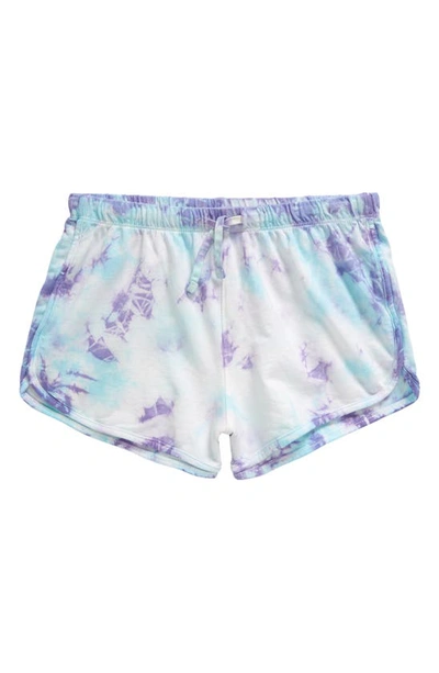 Shop Nordstrom Kids'  Kids' Dolphin Hem Cotton Shorts In White- Purple Tie Dye