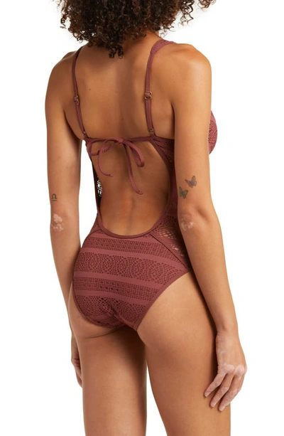 Shop Becca Colorplay Lace One-piece Swimsuit In Coconut