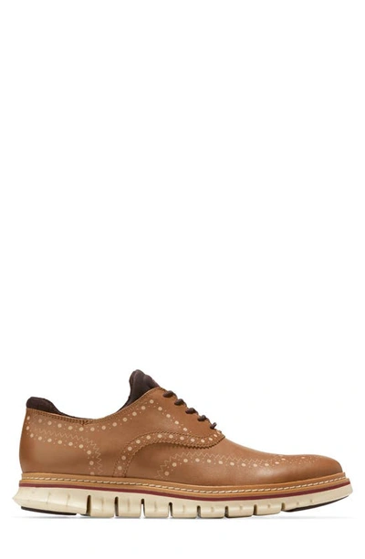 Cole Haan Zerøgrand Wingtip Waterproof Derby In Light Whiskey