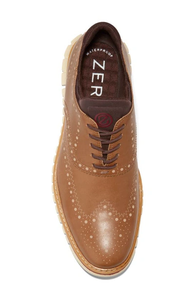 Cole Haan Zerøgrand Wingtip Waterproof Derby In Light Whiskey