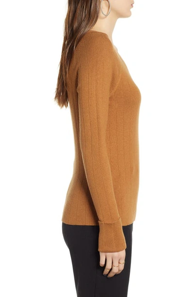 Treasure & Bond Variegated Rib Sweater In Tan Dale