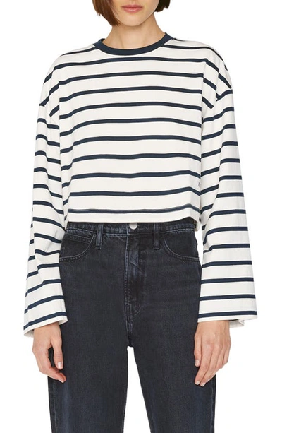 Frame Crop Bell Sleeve Tee In Navy Multi