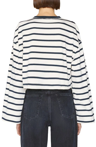 Frame Crop Bell Sleeve Tee In Navy Multi