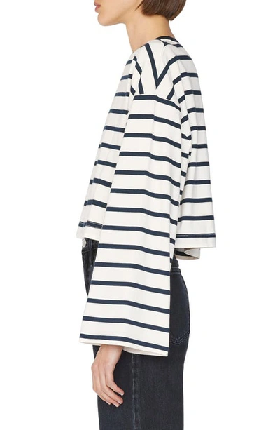 Frame Crop Bell Sleeve Tee In Navy Multi