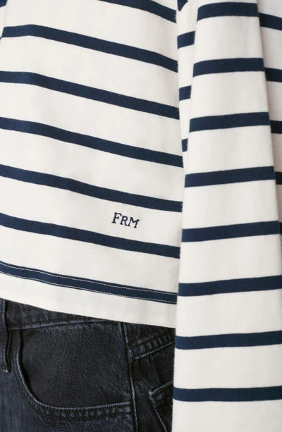 Frame Crop Bell Sleeve Tee In Navy Multi