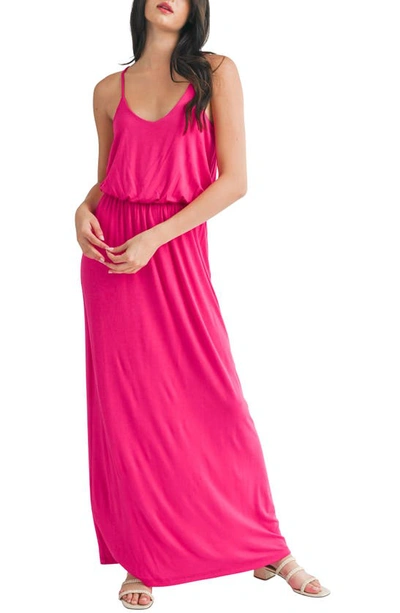 Shop Lush Knit Maxi Dress In Beetroot