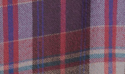 John Elliott Hemi Oversize Plaid Flannel Raw Hem Button-up Shirt In Elderberry Check