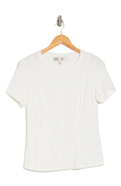 Shop Catherine Malandrino Solid Crewneck T-shirt In White
