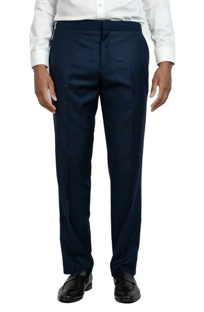 Shop 9tofive Wool Blend Tuxedo Pants In Navy