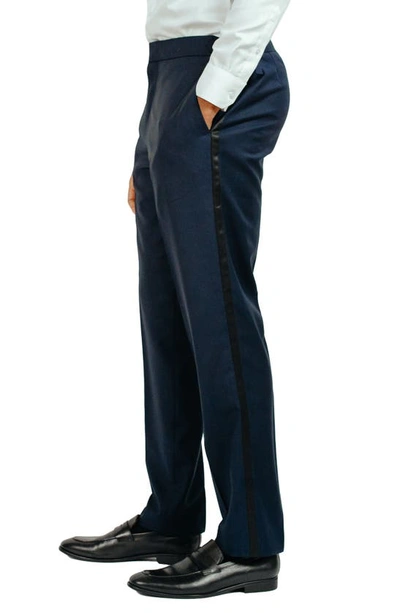9tofive Wool Blend Tuxedo Pants In Navy
