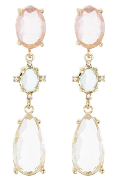 Shop Cara Crystal Linear Drop Earrings In Gold/ White