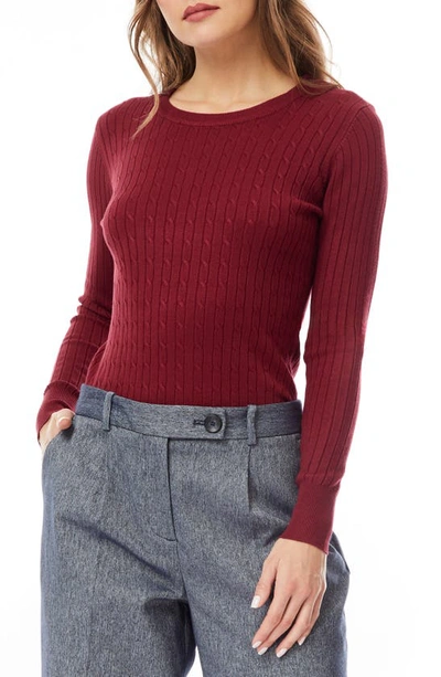 Shop By Design Cable Stitch Sweater In Burgundy